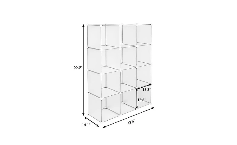 Slickblue 12-Cube Storage Organizer - Versatile Bookshelf and Closet Organizer for Home or Office
