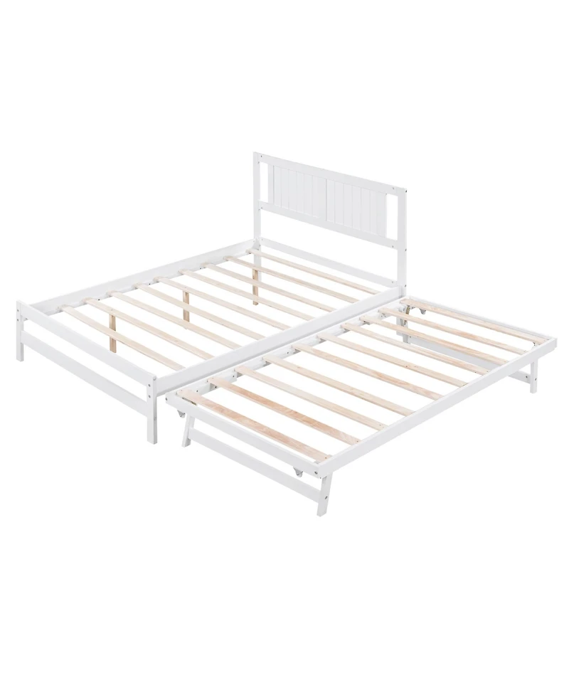 Slickblue Platform Bed with Adjustable Trundle for Versatile Sleep Solutions and Space Efficiency