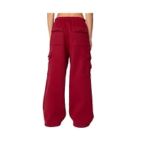 Edikted Women's Wide leg cargo sweatpants