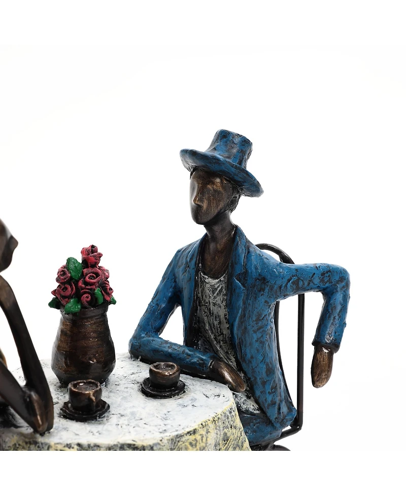 LuxenHome Modern Brown Polyresin Couple Date Night Tabletop Home Decor