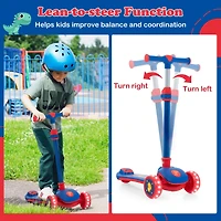 Folding Kids Scooter with Extra Wide Deck and Led Lighted Pu Wheels