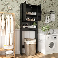 23.62 in. W x 65.39 H 8.27 D Over The Toilet Storage with Adjustable Shelves for Bathroom and Laundry