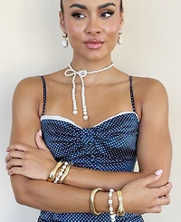 Ettika Venus Mother of Pearl Choker Bow Necklace