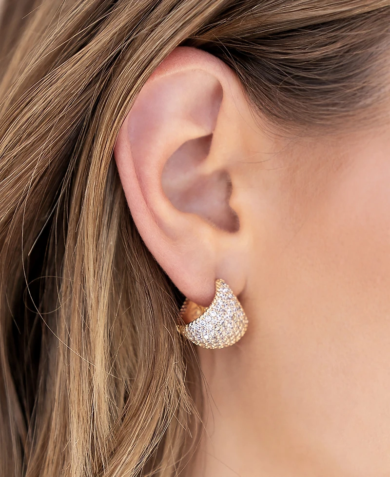 Ettika Pave Encrusted Huggies Hoops Earrings