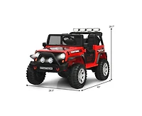 Sugift 12V Kids Remote Control Electric Ride On Truck Car with Lights and Music -Red