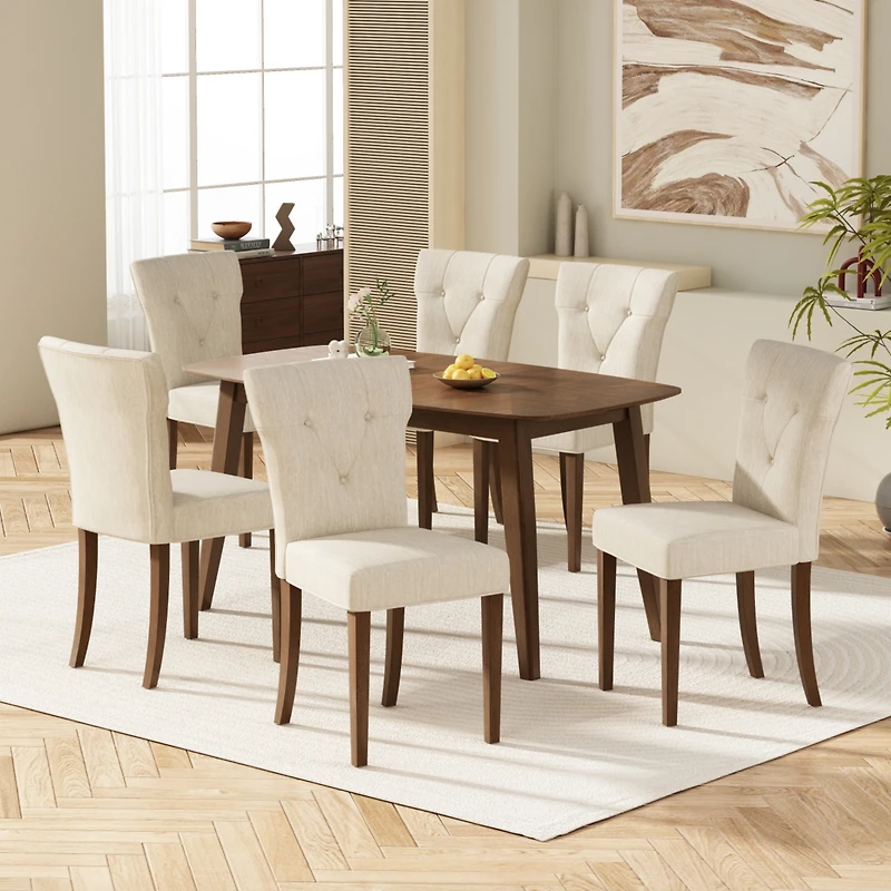 Streamdale Upholstered Dining Chairs (Cream, Set of 2)