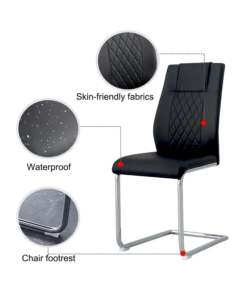 Streamdale Modern Faux Leather Dining Chairs (Set of 8)
