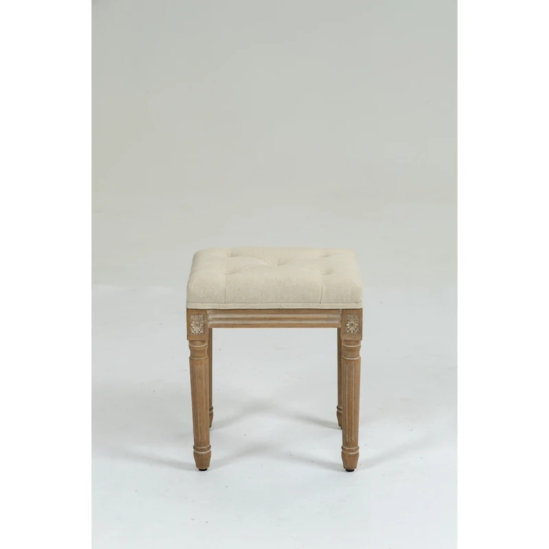 Streamdale Rustic Square Ottoman Vanity Bench