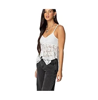 Edikted Womens Orchid Sheer Lace Top