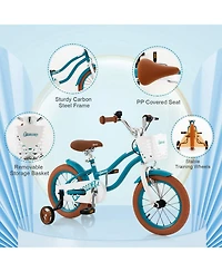 Sugift 12 Inch Kids Bike Adjustable with Removable Basket for 3-4 Years Old-12 inches
