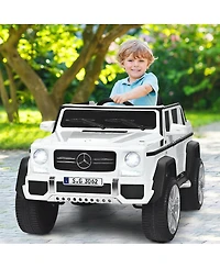 Sugift 12V Licensed Mercedes-Benz Kids Ride On Car-White