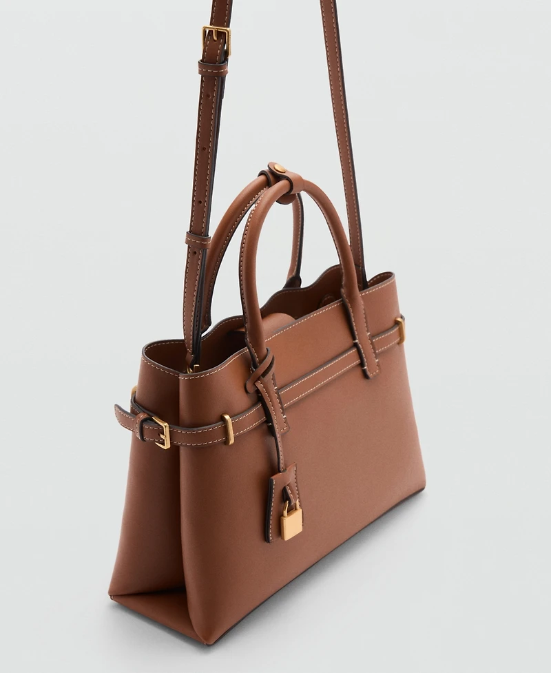 Mango Women's Padlock Detail Shopper Bag