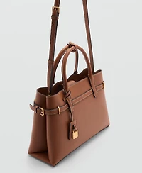 Mango Women's Padlock Detail Shopper Bag