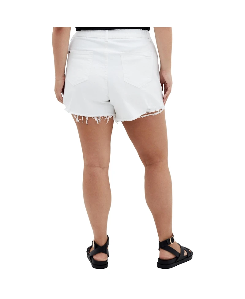 City Chic Plus Size Shannah Rip Short