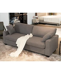gaomon 83" Loveseat Sofa for Living Room, Modern Simple Teddy Couch with Wide Armrest