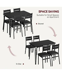 Dining Table for 4, Small Table and Chairs Set of 5, Dinette Set for 4