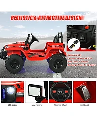 12V Kids Ride-On Jeep Car – 2.4G Remote, Music & Realistic Drive