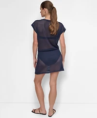 Dkny Women's Mesh Drawstring Tunic Swim Cover-Up