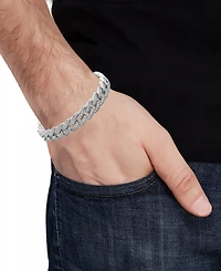 Blackjack Men's Miami Cuban Link Cubic Zirconia Bracelet in Gold-Tone Ion-Plated Stainless Steel