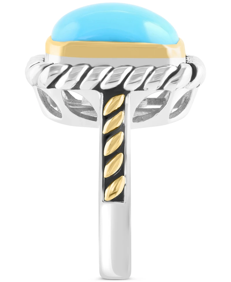 Effy Turquoise Statement Ring in 14k Gold Over Sterling Silver & Sterling Silver