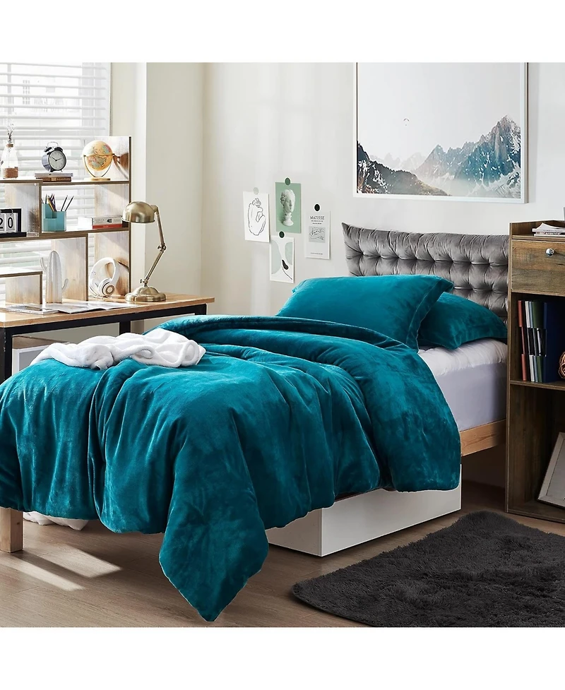 Coma Inducer Oversized Comforter Set - The Original Plush - Deep Lagoon Blue , King