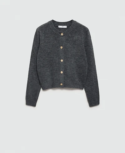 Mango Women's Jewel Button Detail Knitted Cardigan