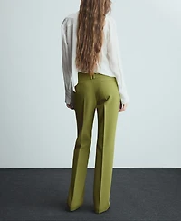 Mango Women's Satin Pleated Pants