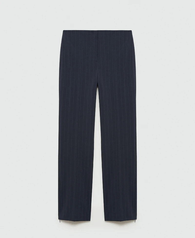 Mango Women's Chalk-Stripe Straight Trousers