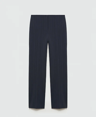 Mango Women's Chalk-Stripe Straight Trousers