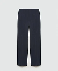 Mango Women's Chalk-Stripe Straight Trousers
