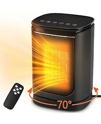 Sugift 1500W Electric Oscillation Table Space Heater ,Thermostat Portable Heater with 1-12h Timer and Remote for Office Home