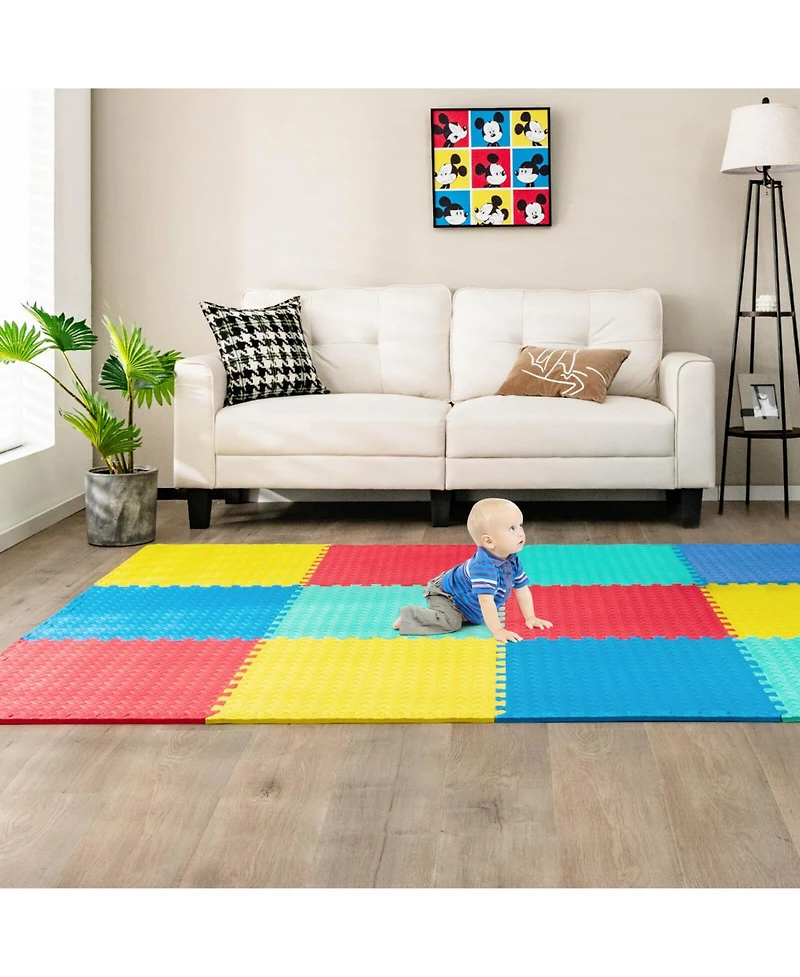 Hongge 12 Pieces Flooring Mats Interlocking Eva Foam Exercise Mats with Anti-slip Surface