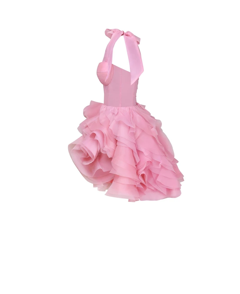 Milla Women's Danceable Mini With Ruched Flower Appliques