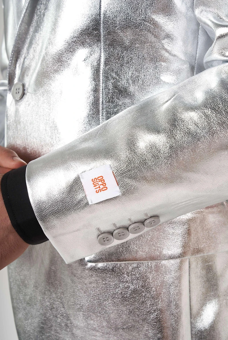 OppoSuits Big & Tall Shiny Party Suit - Peppy Pink