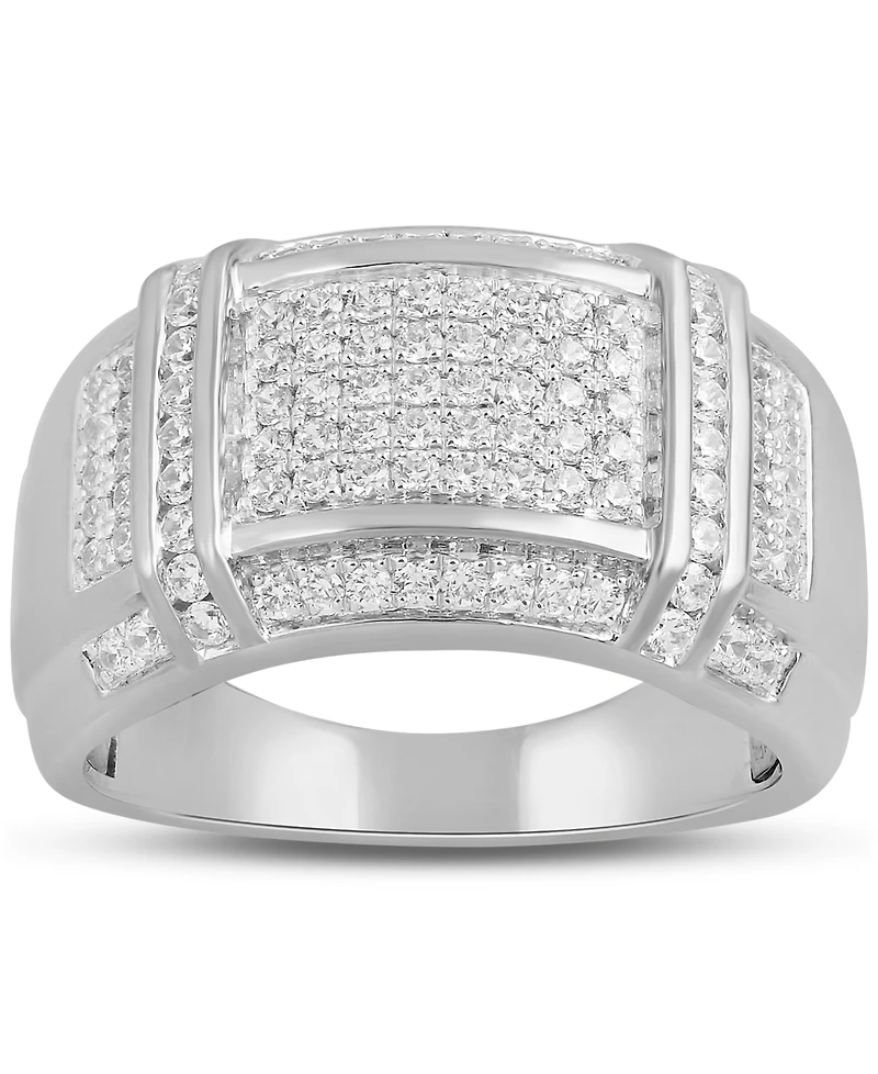 Men's Diamond Cluster Ring (1/2 ct. t.w.) in 18k Yellow Gold-Plated Sterling Silver (Also in Sterling Silver)