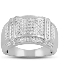 Men's Diamond Cluster Ring (1/2 ct. t.w.) in 18k Yellow Gold-Plated Sterling Silver (Also in Sterling Silver)