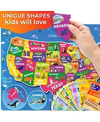 Quokka 70 Pcs Jigsaw Puzzles for Kids Ages 4-6 - 400+ Facts on 50 Flashcards