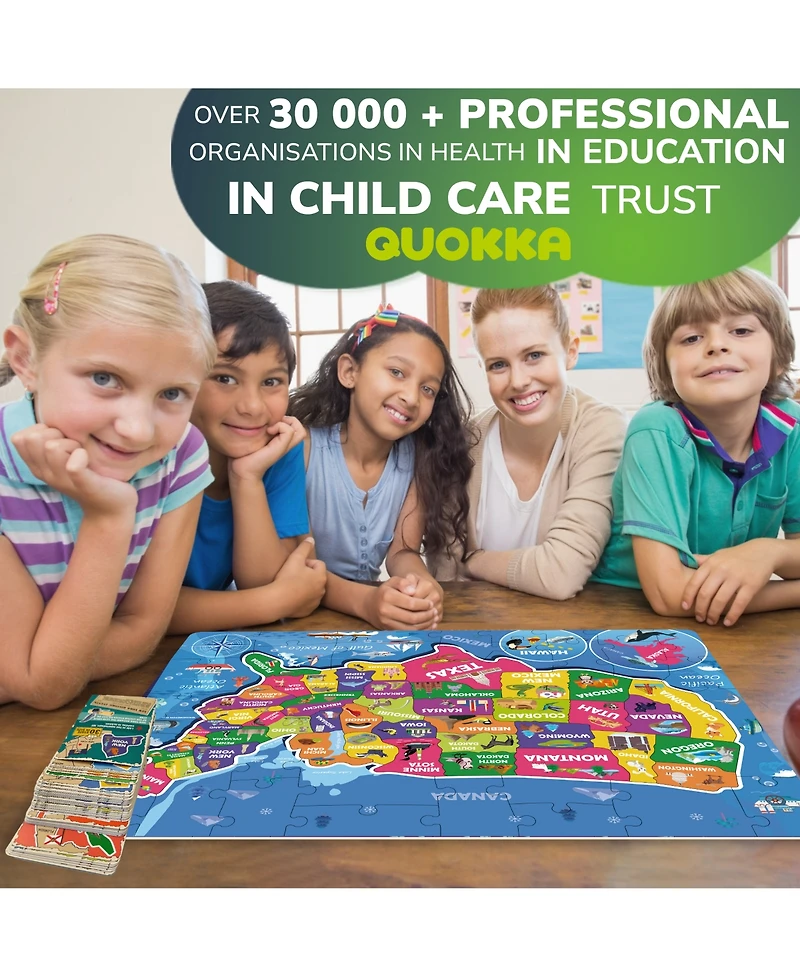 Quokka 70 Pcs Jigsaw Puzzles for Kids Ages 4-6 - 400+ Facts on 50 Flashcards