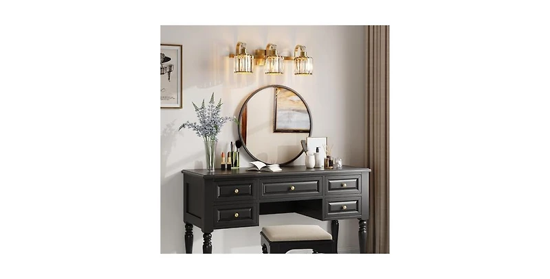 gaomon Crystal Gold Bathroom Vanity Light Light Modern Bathroom Vanity Light Fixtures