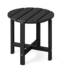 Sugift 18 Inch Round Weather-Resistant Adirondack Side Table-Black