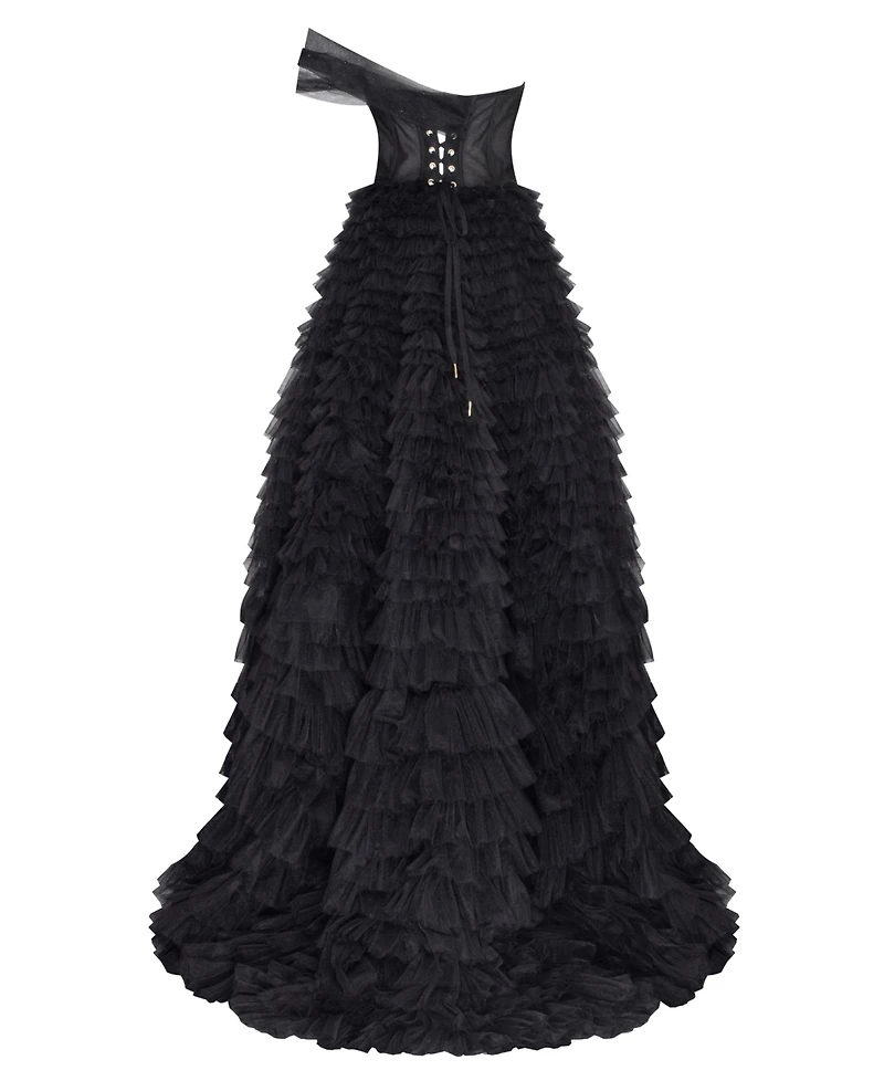 Milla Women's Timeless One-Shoulder Frill-Layered Ball Gown