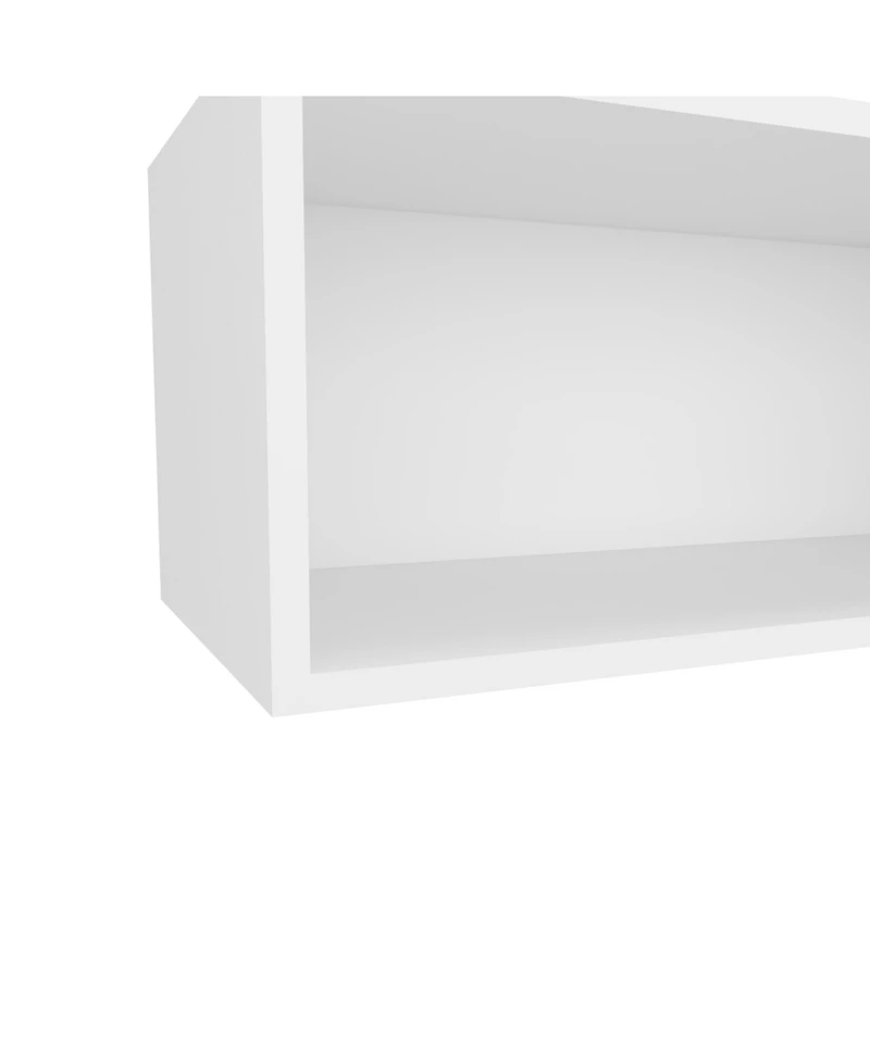 Fm Furniture Hard Rock Wall Cabinet in Melamine with Open Storage, Black