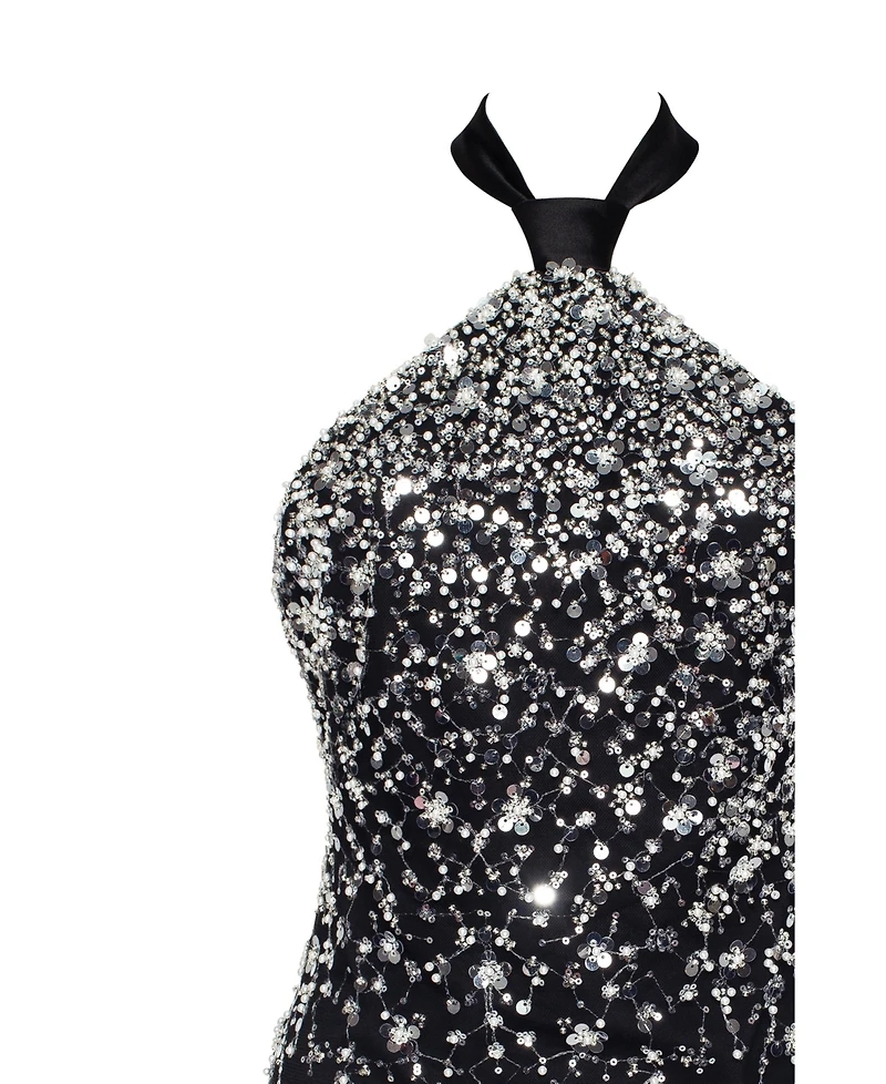 Milla Women's Striking Halterneck Crystal-Embellished Mini Dress