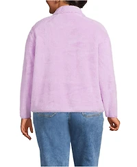 Lands' End Plus Half Zip Cozy High Pile Fleece Pullover