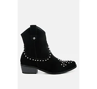 Hira Studs Embellished Cowboy Boots Women