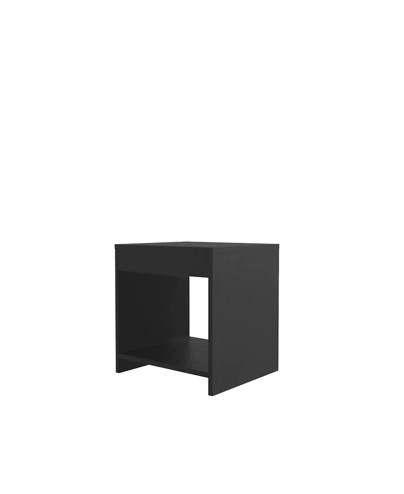 Fm Furniture Anegam Nightstand with Open Storage, Black