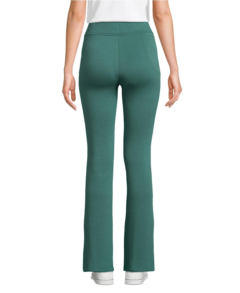 Lands' End Women's High Rise Serious Sweats Fleece Lined Pocket Bootcut Pants