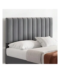 gaomon Platform Bed Frame With Adjustable Velvet Upholstered Headboard, Mattress Foundation With Wooden Slat Support, No Box Spring Needed