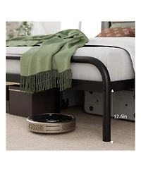 gaomon Senfot Queen/King Size Platform Bed Frame With Wood Headboard, Heavy Duty Metal Slat Support, Noise Free Design Mattress Foundation, Easy Insta