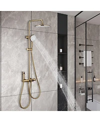 Mondawe 12Inch 4-Functiom Shower Faucet System Set with Handheld Spray (Rough-in Value Included)